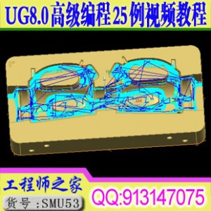 UG8.0高级数控编程钢料电极CNC加工25例视频教程